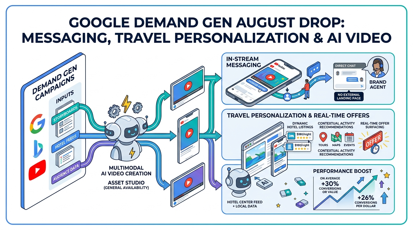 Google Adds Messaging, Travel Personalization, and AI Video to Demand Gen Campaigns