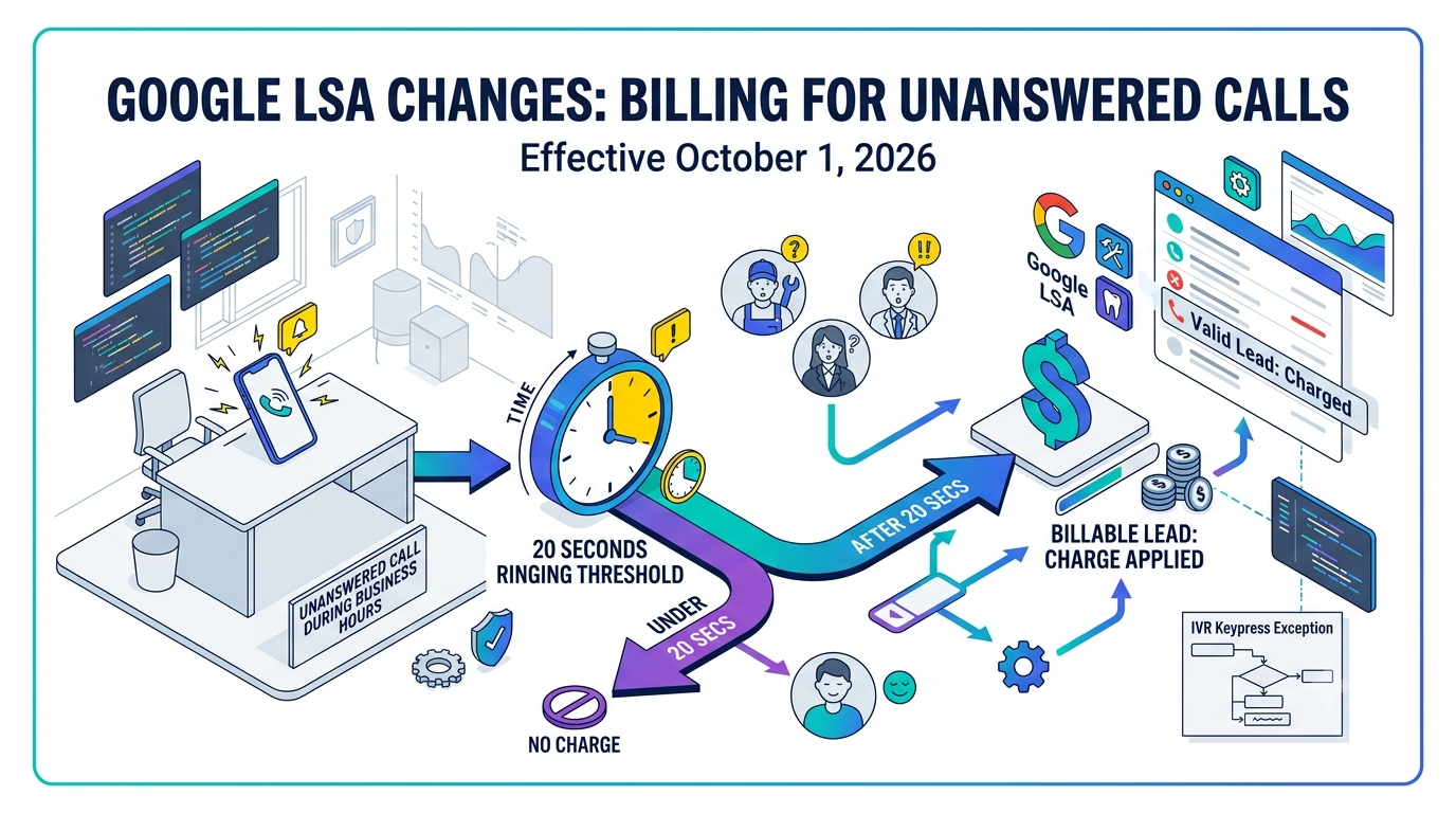 Google to Bill Local Services Ads Advertisers for Unanswered Calls Starting October 1, 2026