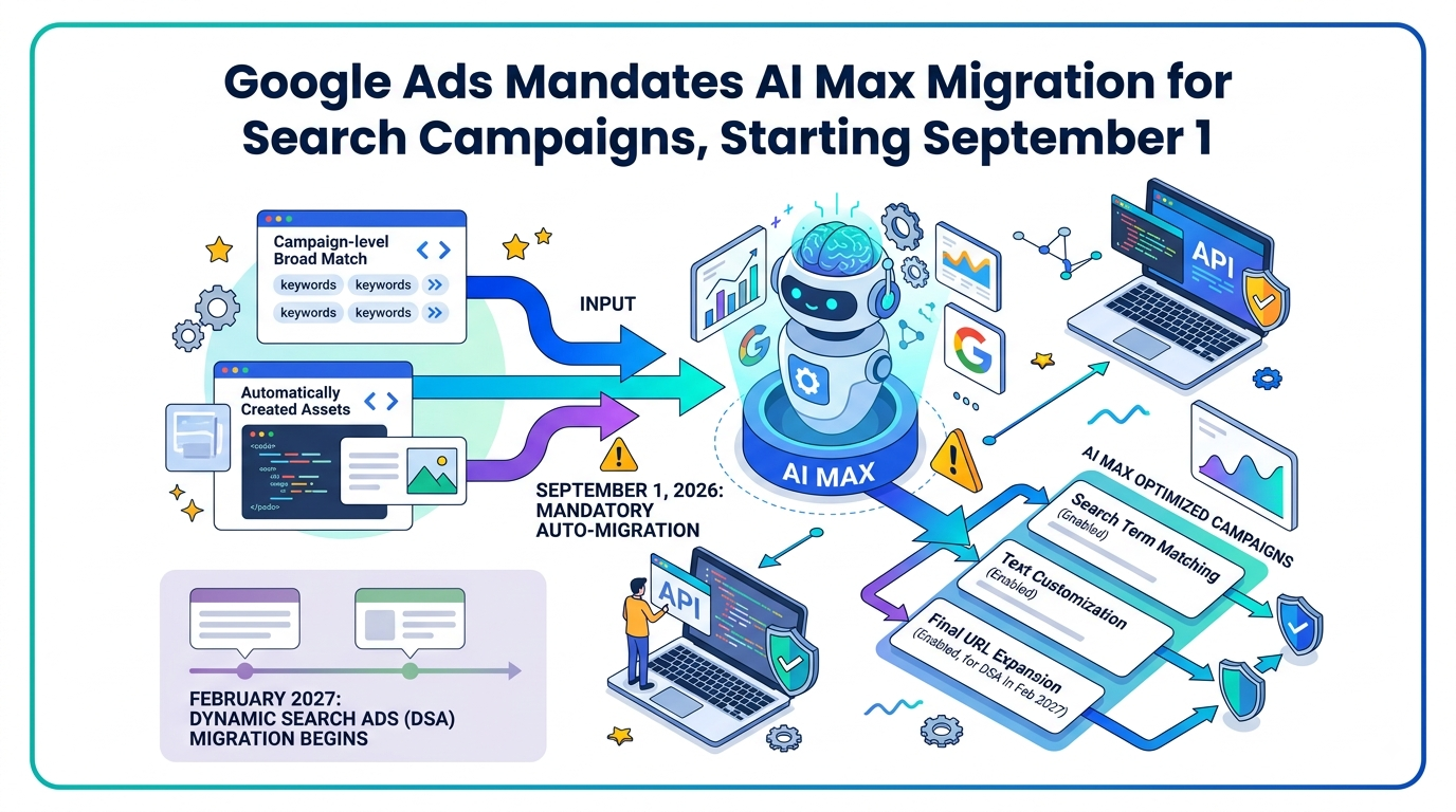 Google Ads Sets Mandatory AI Max Migration Dates for Search Campaigns, Starting September 1