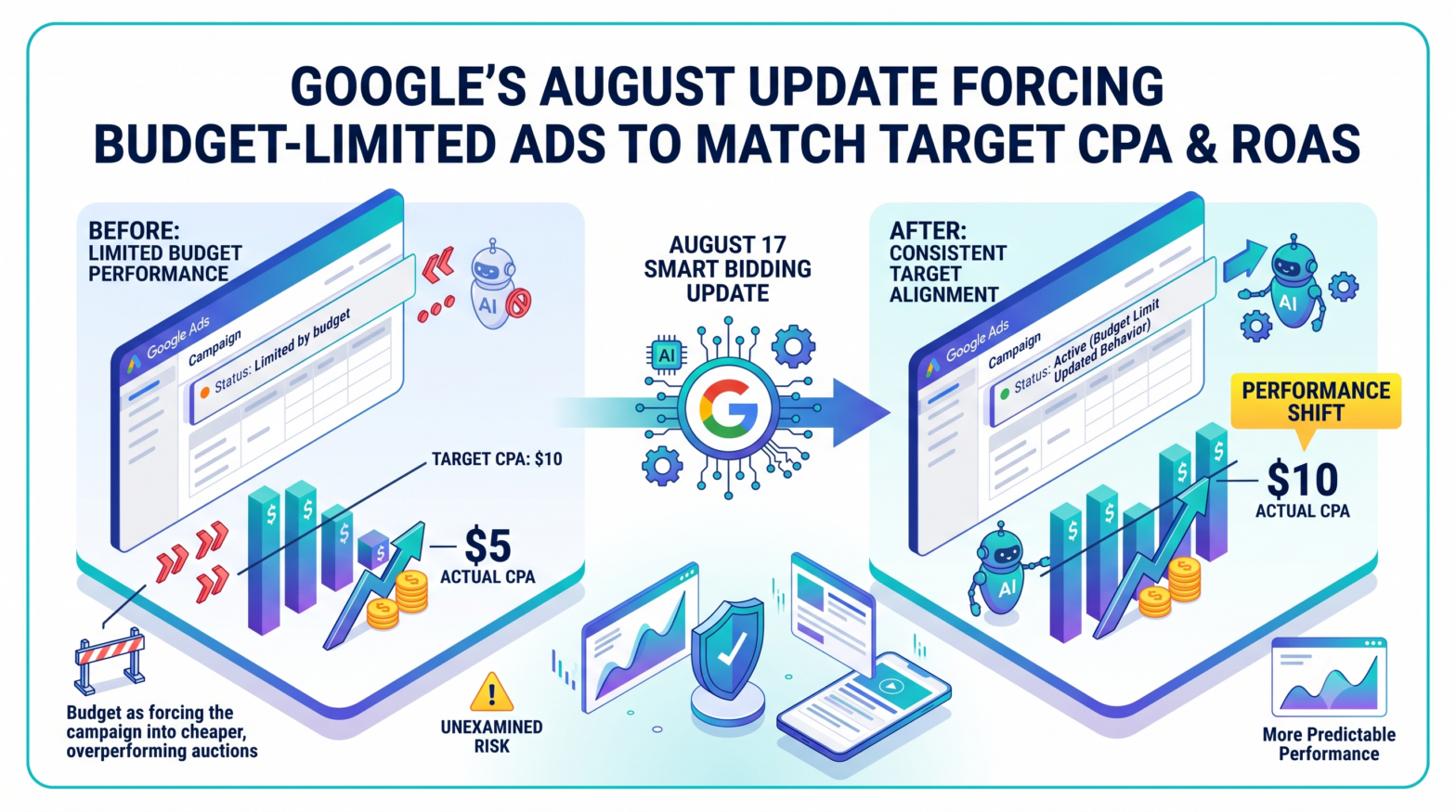 Google's August 17 Smart Bidding Update Will Pull Budget-Limited Campaigns Back to Their Stated CPA and ROAS Targets