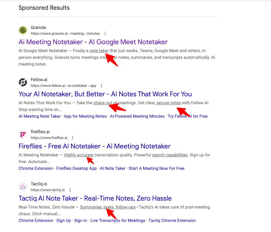 Hyperlinks Inside Ad Descriptions