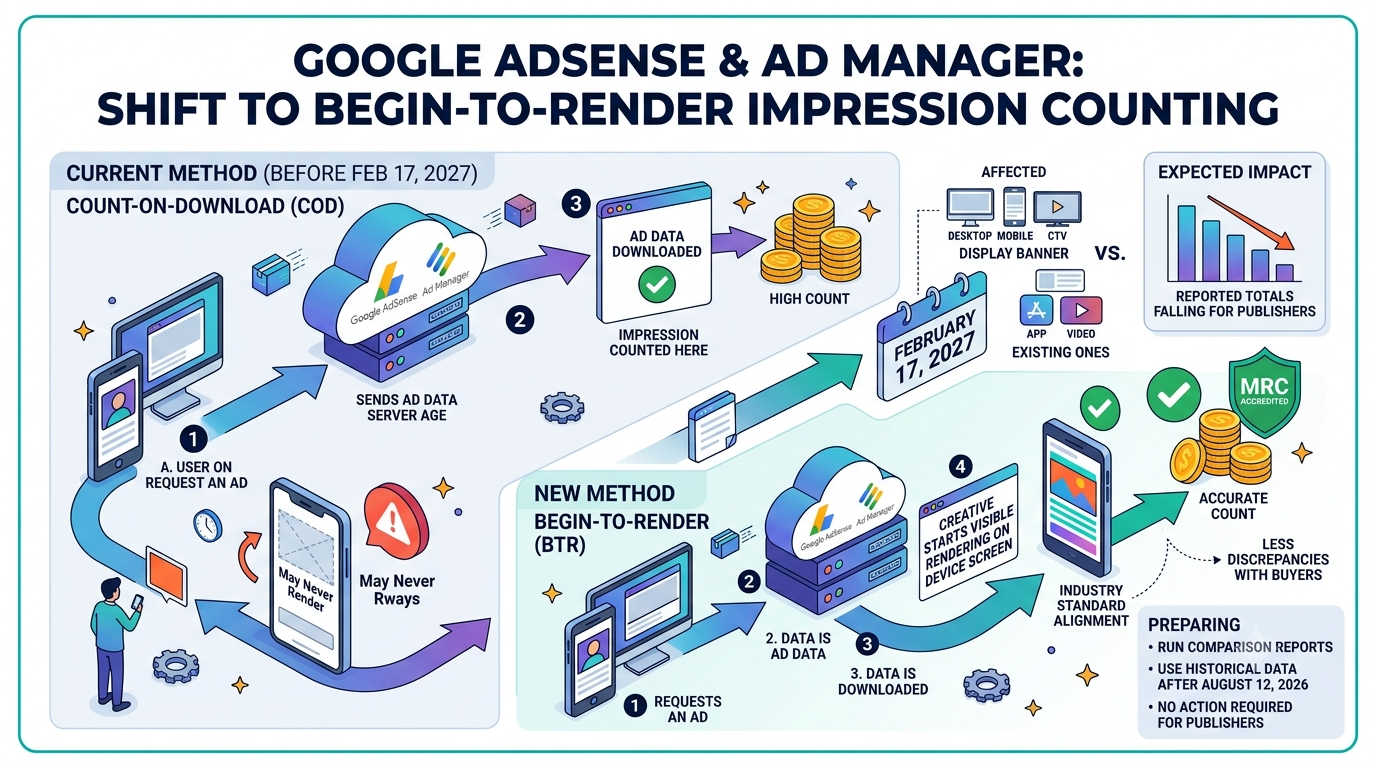 Google AdSense and Ad Manager to Stop Counting Unrendered Display Impressions Starting February 17, 2027