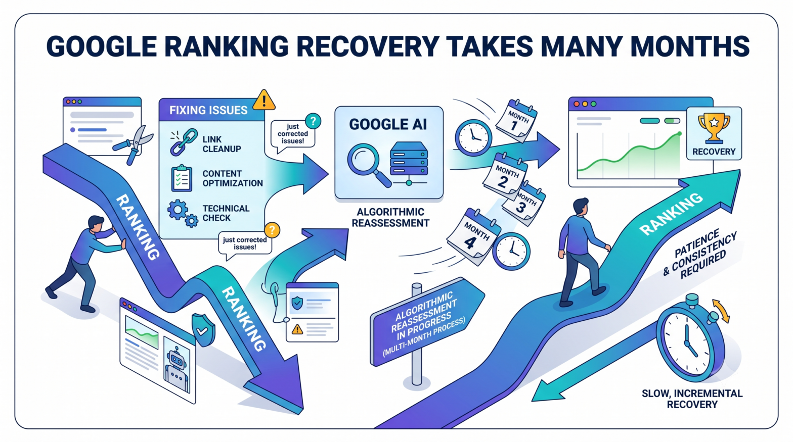 Google's John Mueller: Ranking Recovery From Algorithmic Issues Can Take Many Months, Even After Problems Are Corrected