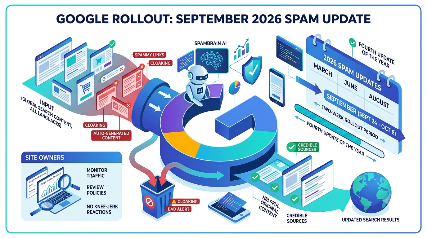 Google Begins Rolling Out September 2026 Spam Update, Fourth of the Year, Two-Week Rollout Expected