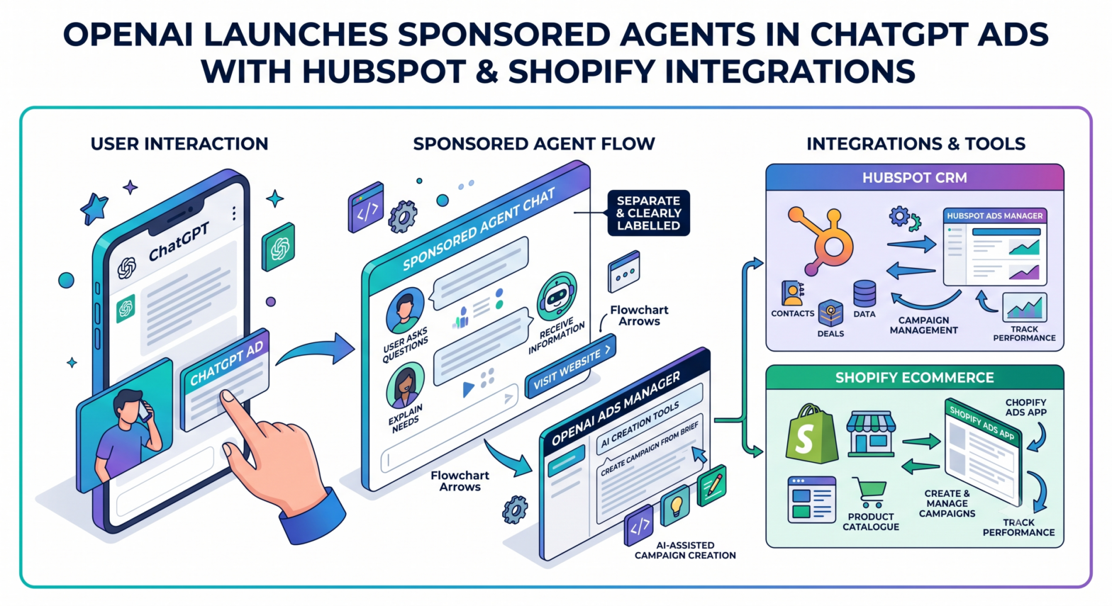 OpenAI Launches Sponsored Agents in ChatGPT Ads, Adds HubSpot and Shopify Integrations