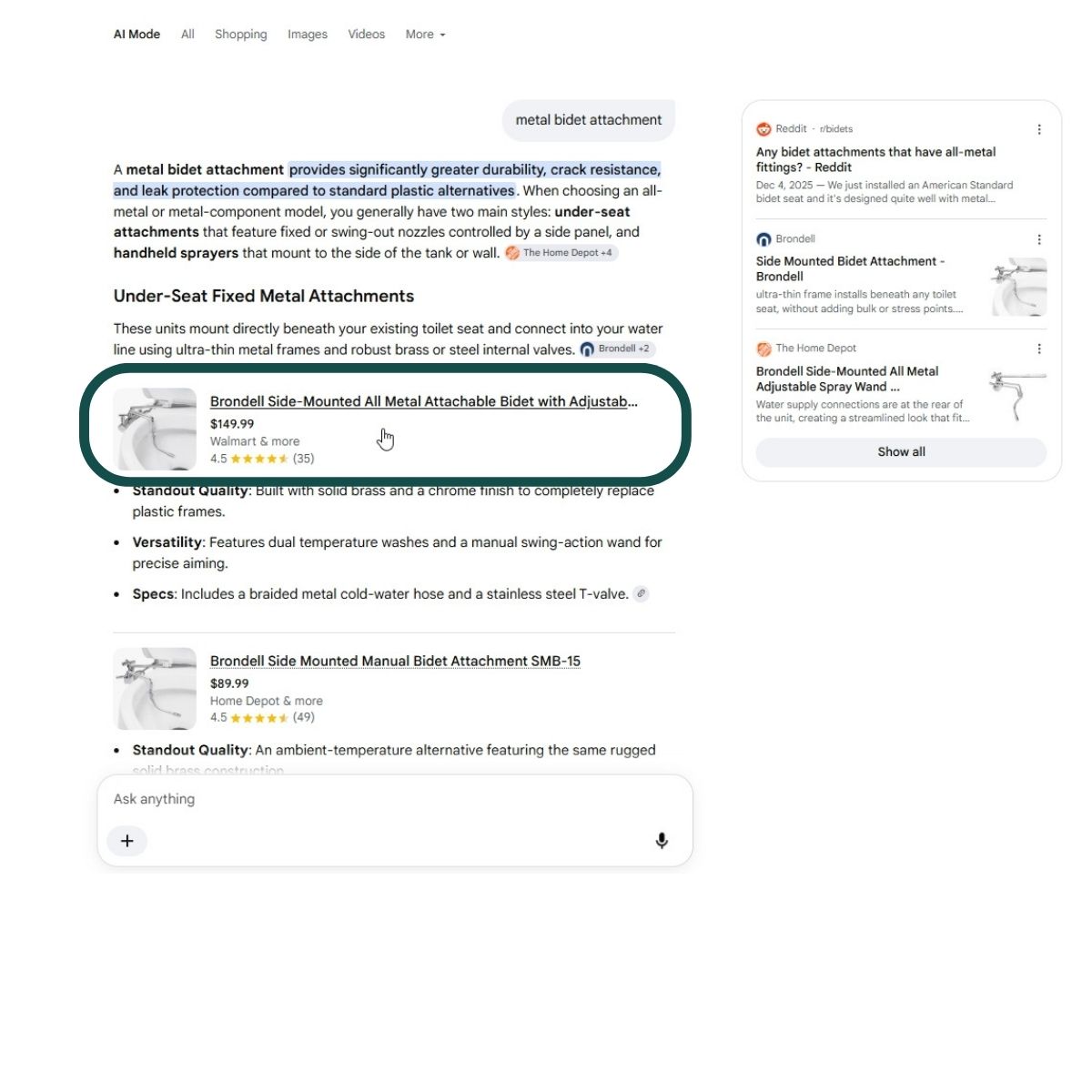 AI SERP Study Different Price