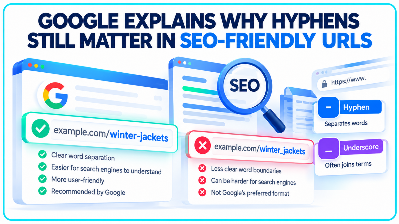 Google Clarifies Hyphens vs Underscores in URLs